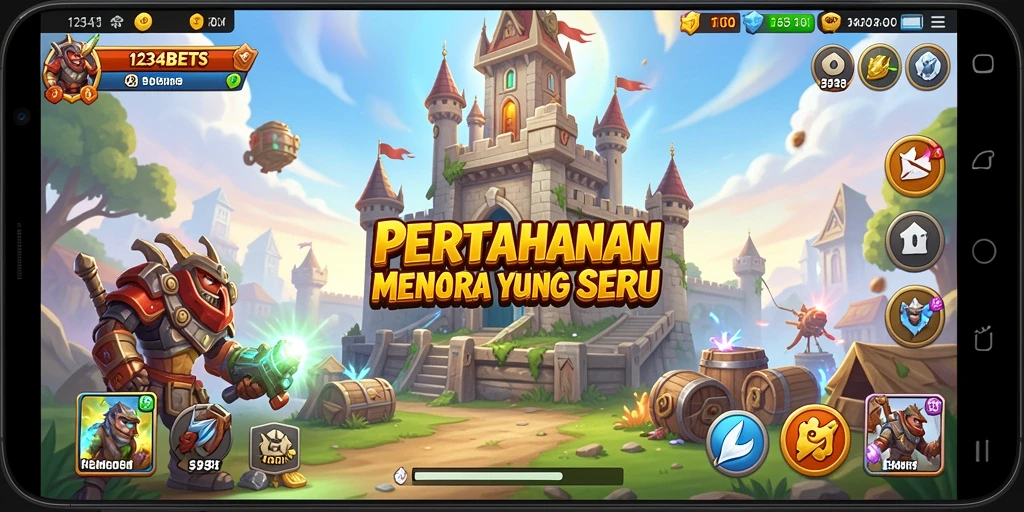 Tampilan gameplay menara yang seru dan mendebarkan di 1234BETS.