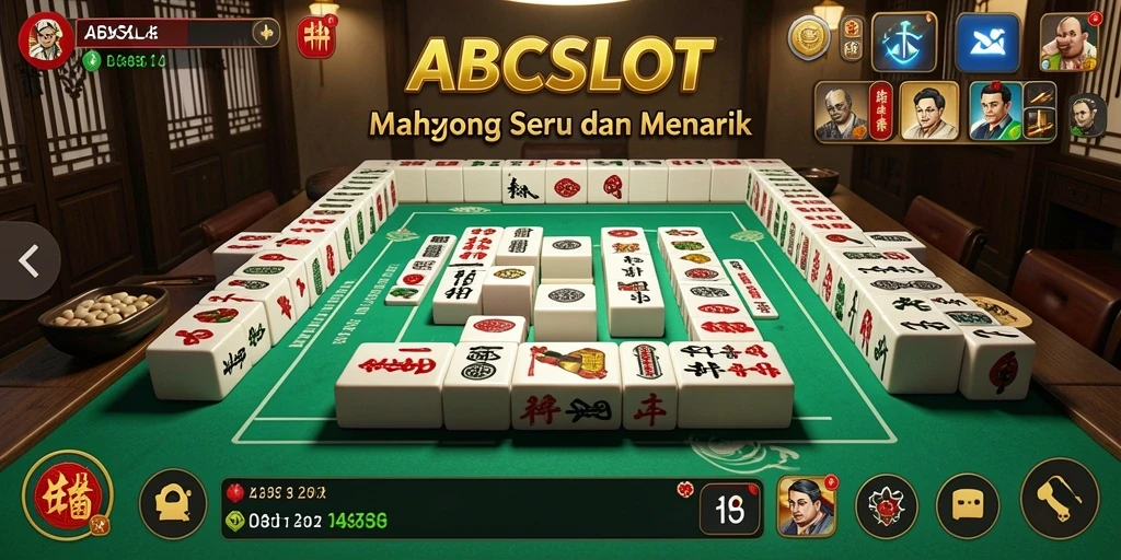 Tangkapan layar gameplay ABCSLOT yang menampilkan aksi Mahjong yang seru.
