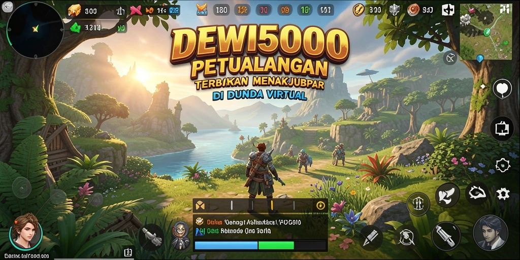 Tangkapan layar gameplay DEWI5000 menunjukkan keindahan dunia terbuka.