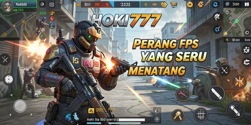Screenshot HOKI777 dengan aksi tembak-menembak yang intens