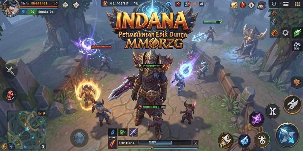 Tampilan gameplay <strong>INDAAA</strong> yang mendebarkan dalam dunia MMORPG.