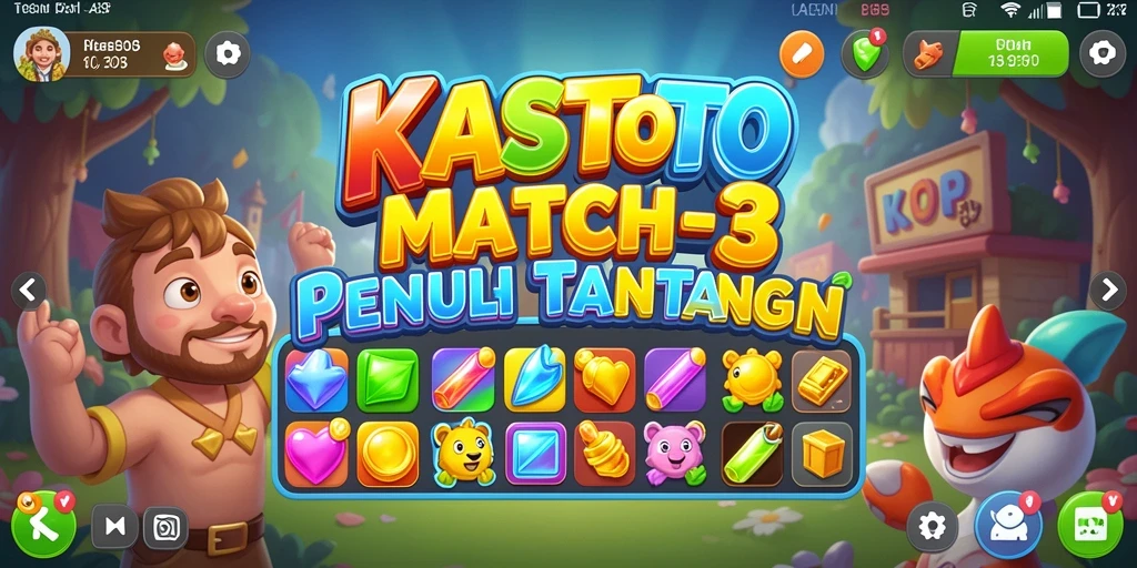 Tampilan menarik dari gameplay KASTOTO dalam genre Match-3.