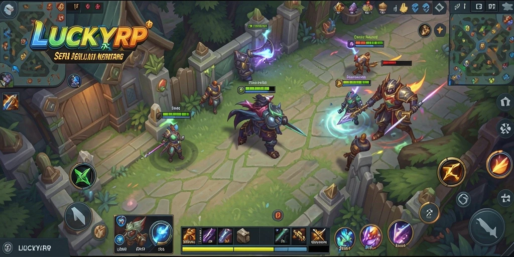 Tangkapan layar menunjukkan aksi seru dalam permainan MOBA LUCKYRP.