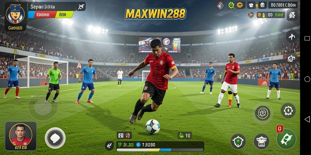 Tampilkan gameplay menarik dari game sepak bola MAXWIN288.