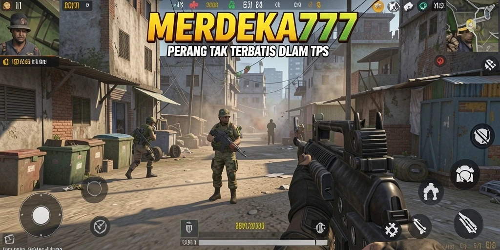 Tangkapan layar gameplay <strong>MERDEKA777</strong> yang mendebarkan dalam aksi TPS.