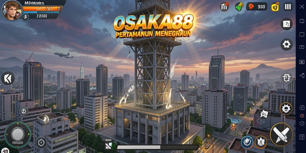 Screenshot gameplay OSAKA88 menampilkan aksi seru dalam Tower Defense.