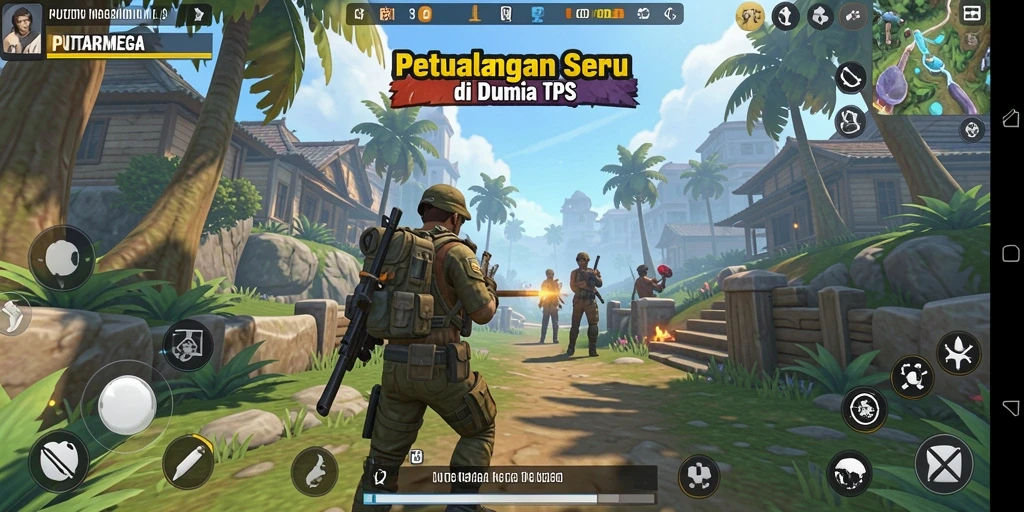 Gameplay mendebarkan di PUTARMEGA dengan aksi TPS yang seru.