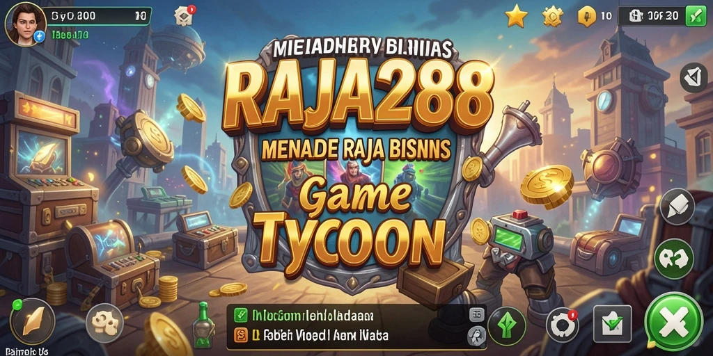 Tampilan utama gameplay RAJA288 yang menampilkan pengelolaan bisnis