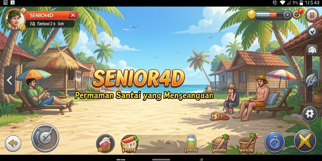 Screenshot gameplay SENIOR4D yang penuh warna dan menarik.