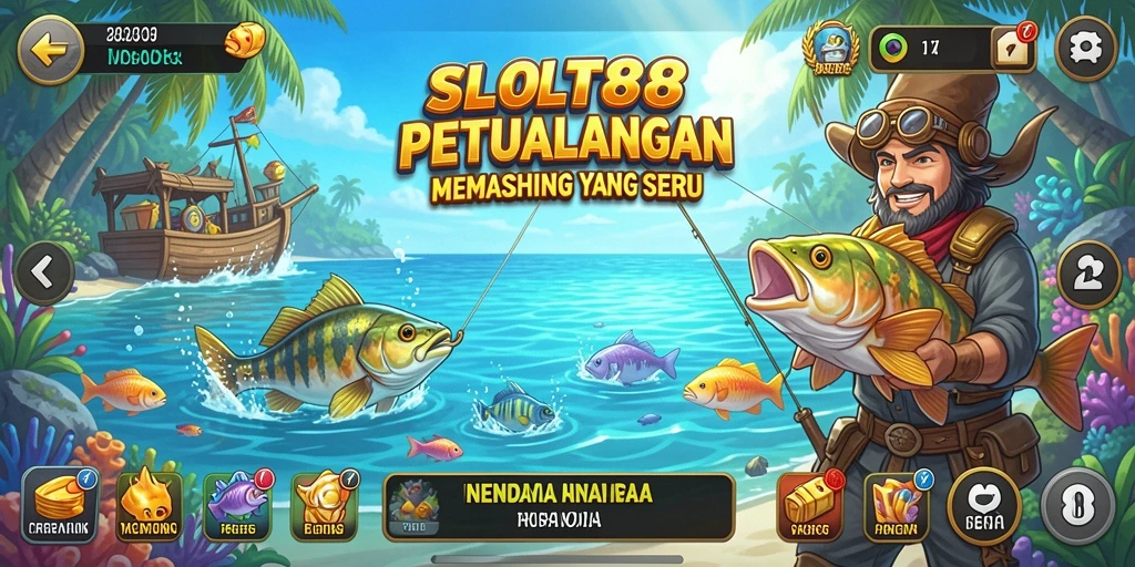 Screenshot utama <strong>SLOT88</strong> menampilkan aksi memancing yang mendebarkan di laut.