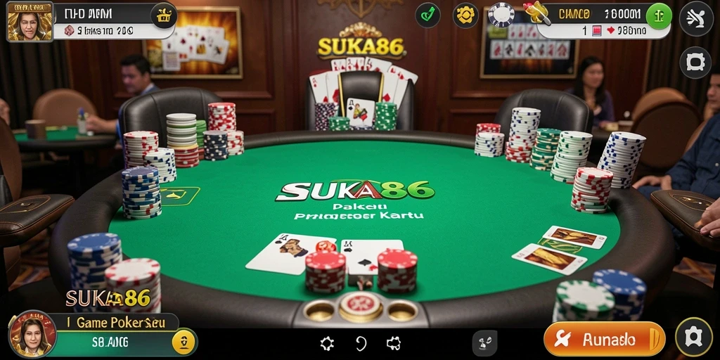Tampilan gameplay poker yang mendebarkan di SUKA86.